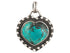 Sterling Silver Turquoise Love Heart Handcrafted Artisan Pendant, (SP-5763)